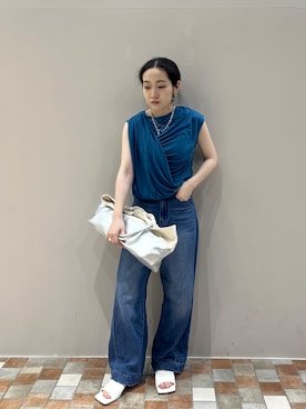 「GALLEST（ギャレスト）のアイテム（デニムパンツ）」を使った、Uminoさん（レディース・152cm）の夏コーディネート