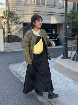 「ハーフムーンバック」｜「アイテム（ジャケット/アウター）」を使った、chiaさん（レディース・150cm）の冬コーディネート