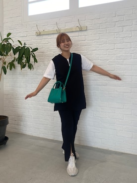「ママファッション」｜「アイテム（セットアップ）」を使った、chiaさん（レディース・150cm）の夏コーディネート