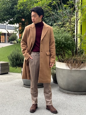 「アイテム（スーツパンツ）」を使った、BANANAREPUBLICさん（メンズ・178cm）の秋コーディネート