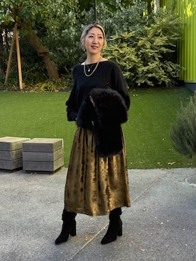 「スカートコーデ」｜BANANAREPUBLICさん（レディース・158cm）の冬コーディネート