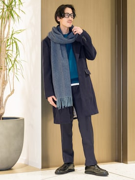 「アイテム（スーツパンツ）」を使った、BANANAREPUBLICさん（メンズ・175cm）の冬コーディネート