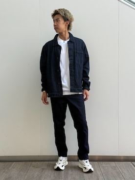 「BANANA REPUBLIC FACTORY STORE(バナナリパブリック ファクトリーストア)のBANANA REPUBLIC FACTORY STORE 日本限定 ボクシーTシャツ(Tシャツ/カットソー、ホワイト系)」を使った、BANANAREPUBLICさん(メンズ・175cm)の夏コーディネート