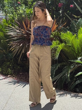 「ベアトップ」｜BANANAREPUBLICさん（レディース・158cm）の夏コーディネート