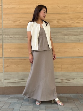 「BANANA REPUBLIC FACTORY STORE(バナナリパブリック ファクトリーストア)のBANANA REPUBLIC FACTORY STORE リネンブレンドサイドタイトップス(シャツ/ブラウス、ブラウン系)」を使った、BANANAREPUBLICさん(メンズ・175cm)の夏コーディネート