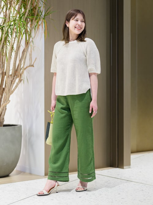 コットン パフスリーブ セーター