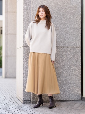 「モックネック」｜BANANAREPUBLICさん（レディース・170cm）の秋コーディネート