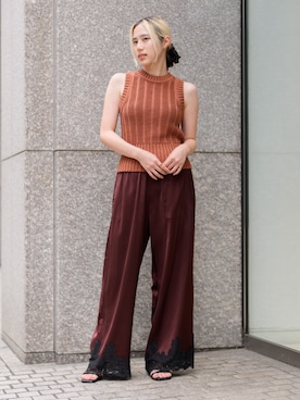 「Banana Republic(バナナリパブリック)のチャンキー コットン ニット タンクトップ(ニット/セーター、ブラウン系)」を使った、BANANAREPUBLICさん(メンズ・175cm)の夏コーディネート
