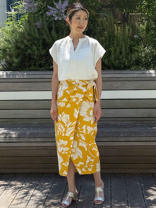 BANANA REPUBLIC スカート FACTORY STORE ラップ風ミディ