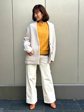 「アイテム（ノーカラーコート）」を使った、BANANAREPUBLICさん（レディース・165cm）の秋コーディネート