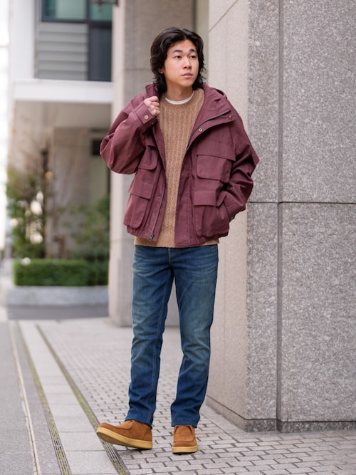 コート ジャケット ヘンプブレンド フーデッド フィールド メンズ