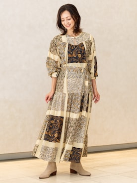 「ティアードワンピース」｜BANANAREPUBLICさん（レディース・168cm）の秋コーディネート