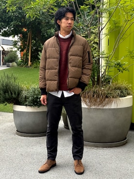 「アイテム（ダウンジャケット/コート）」を使った、BANANAREPUBLICさん（メンズ・179cm）の秋コーディネート
