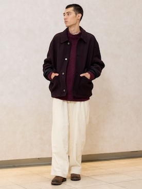 「アイテム（その他アウター、レッド系）」を使った、BANANAREPUBLICさん（メンズ・175cm）の秋コーディネート