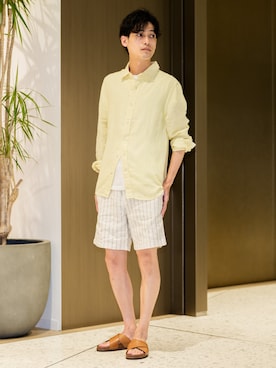 「Banana Republic（バナナリパブリック）のアイテム（Tシャツ/カットソー）」を使った、BANANAREPUBLICさん（メンズ・178cm）の夏コーディネート