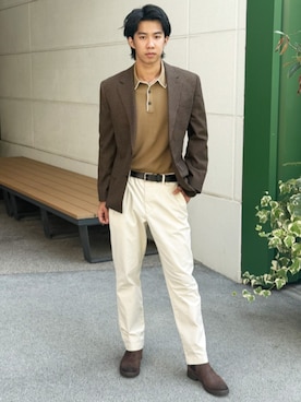 「アイテム（スーツジャケット）」を使った、BANANAREPUBLICさん（メンズ・179cm）の夏コーディネート