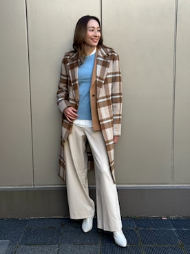 「アイテム（チェスターコート）」を使った、BANANAREPUBLICさん（レディース・165cm）の秋コーディネート