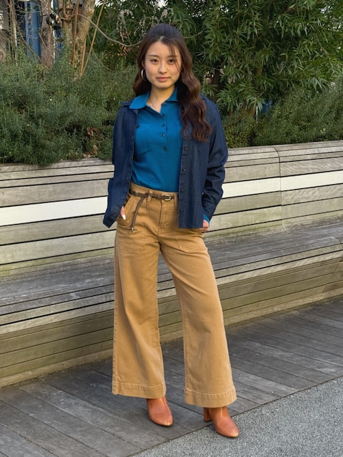 BANANA REPUBLIC バナナリパブリック 長袖デニムシャツ　無地柄L 90s バナナリパブリック 長袖 デニム シャツ メンズ M 古着 90年代