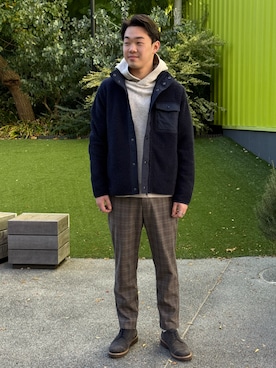 「アイテム（ジャケット/アウター、ブルー系）」を使った、BANANAREPUBLICさん（メンズ・178cm）の冬コーディネート