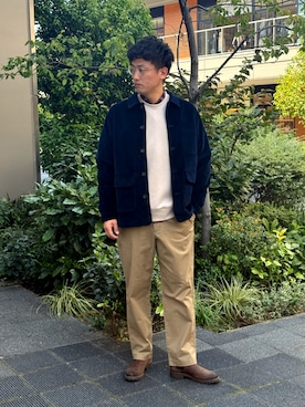 「アイテム（チノパンツ）」を使った、BANANAREPUBLICさん（メンズ・180cm）の秋コーディネート