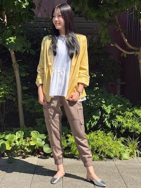 「アイテム（テーラードジャケット）」を使った、BANANAREPUBLICさん（レディース・170cm）の夏コーディネート