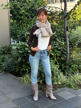 「アイテム（ストール/ショール）」を使った、BANANAREPUBLICさん（レディース・165cm）の秋コーディネート