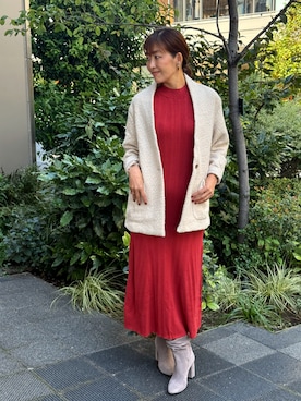 「アイテム（ノーカラーコート）」を使った、BANANAREPUBLICさん（レディース・165cm）の秋コーディネート