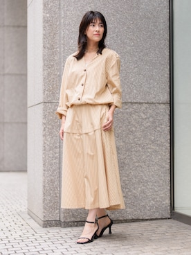 「Banana Republic(バナナリパブリック)のサークル ミディスカート(スーツスカート、ホワイト系)」を使った、BANANAREPUBLICさん(メンズ・175cm)の夏コーディネート
