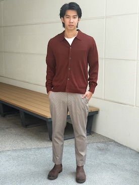 「アイテム（カーディガン/ボレロ）」を使った、BANANAREPUBLICさん（メンズ・179cm）の夏コーディネート