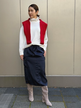 「アイテム（スカート）」を使った、BANANAREPUBLICさん（レディース・170cm）の冬コーディネート