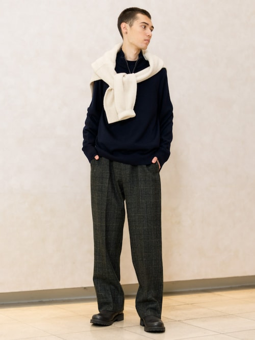 サムソナイト イタリア製 セーター ニット ハーフジップ アルパカ