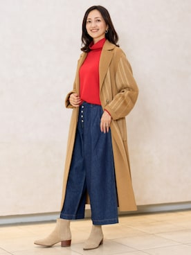 「アイテム（チェスターコート）」を使った、BANANAREPUBLICさん（レディース・168cm）の秋コーディネート