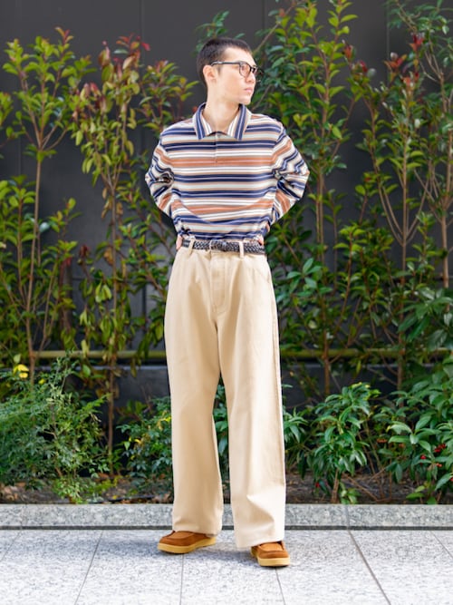 ワイドパンツ チノパン ルーズチノパンツ メンズ : ZOZOTOWN Yahoo!店