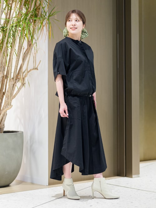 ストレッチ コットン パフスリーブ トップス