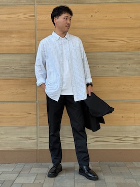 「BANANA REPUBLIC FACTORY STORE(バナナリパブリック ファクトリーストア)のBANANA REPUBLIC FACTORY STORE LUXE TOUCH クルーネックTシャツ半袖(Tシャツ/カットソー、ホワイト系)」を使った、BANANAREPUBLICさん(メンズ・175cm)の夏コーディネート