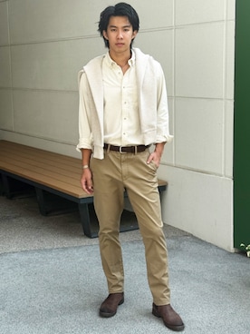 「アイテム（スウェット）」を使った、BANANAREPUBLICさん（メンズ・179cm）の夏コーディネート