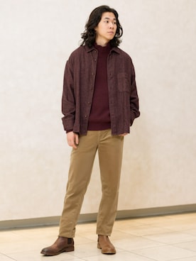 「アイテム（チノパンツ）」を使った、BANANAREPUBLICさん（メンズ・181cm）の秋コーディネート