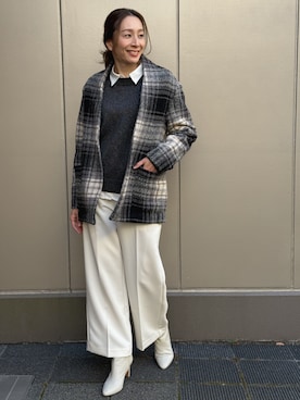 「アイテム（ノーカラーコート）」を使った、BANANAREPUBLICさん（レディース・165cm）の秋コーディネート