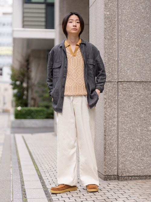 シャツ リラックスフィット リネン リゾートシャツ メンズ : ZOZOTOWN