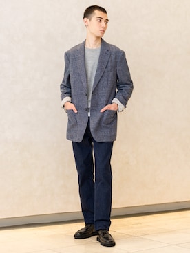 「アイテム（スーツジャケット）」を使った、BANANAREPUBLICさん（メンズ・176cm）の秋コーディネート