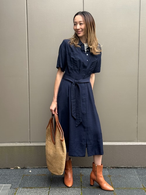 BANANA REPUBLIC FACTORY STORE　　プリーツ ミディ シャツワンピース