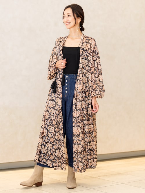 ワンピース ルレックス ストライプ ティアード マキシドレス