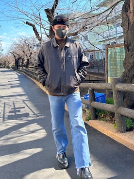 「Wrangler」｜「アイテム（その他アウター）」を使った、RYOHEIさん（メンズ・173cm）の冬コーディネート
