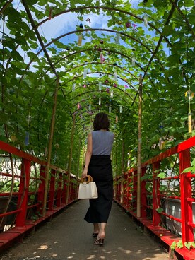 タンクトップを使った 水色 のレディース人気ファッションコーディネート Wear