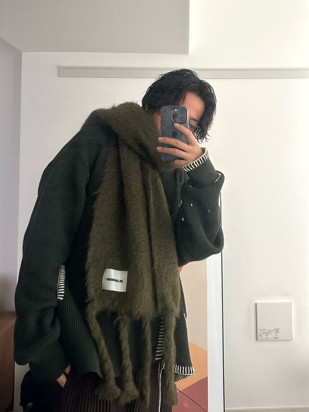 冬のコーディネートのアクセントに☆【Jil Sander】マフラー VIP JIL SANDER SANDER+ ジルサンダー プラス マフラー J40TE0118