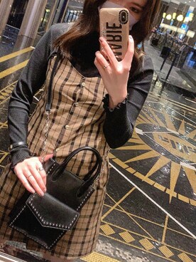 「SLY（スライ）のアイテム（オールインワン・サロペット）」を使った、ま り え 。さん（レディース・164cm）の秋コーディネート