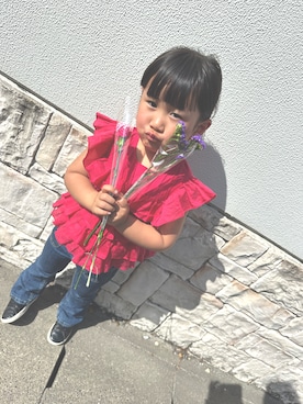 「Birthday（バースデイ）のアイテム（トップス、ピンク系）」を使った、こまっこさん（レディース・157cm）の春コーディネート