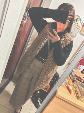 「AZUL by moussy（アズールバイマウジー）のアイテム」を使った、こまっこさん（骨格ウェーブ・レディース・157cm）の冬コーディネート