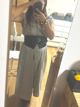 「アイテム（ベルト）」を使った、こまっこさん（レディース・157cm）の秋コーディネート