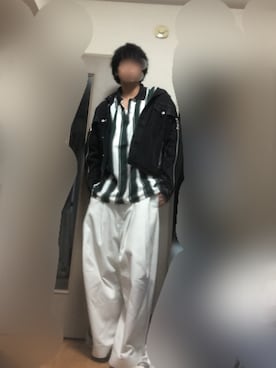 「JOHN LAWRENCE SULLIVAN（ジョンローレンスサリバン）のアイテム（デニムジャケット）」を使った、ケーキ男さん（メンズ・184cm）の夏コーディネート